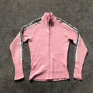Bebe Pink Zip Up Sweater
